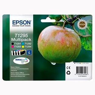 EPSON TINTA  BK / C / M / Y - STYLUS SX420W SX425W SX525WD SX620FW / STYLUS OFFICE BX305F BX305FW BX525WD BX625FWD (T12914011 + T12924011 + T12934011 + T12944011) (PACK 4 COLORES)