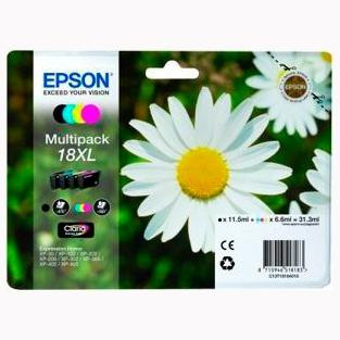 EPSON BK / C / M / Y  EXPRESSION HOME XP-102/202/205/215/305/405 - Nº18XL (PACK 4 COLORES)