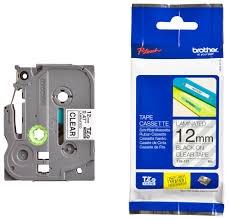BROTHER CINTA ROTULADORA LAMINADA TEXTO NEGRO SOBRE TRANSPARENTE 12MMX8M