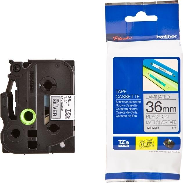 ARC_26577.jpg BROTHER CINTA ROTULADORA LAMINADA TEXTO NEGRO SOBRE PLATA MATE - 36MMX8M - Imagen 1