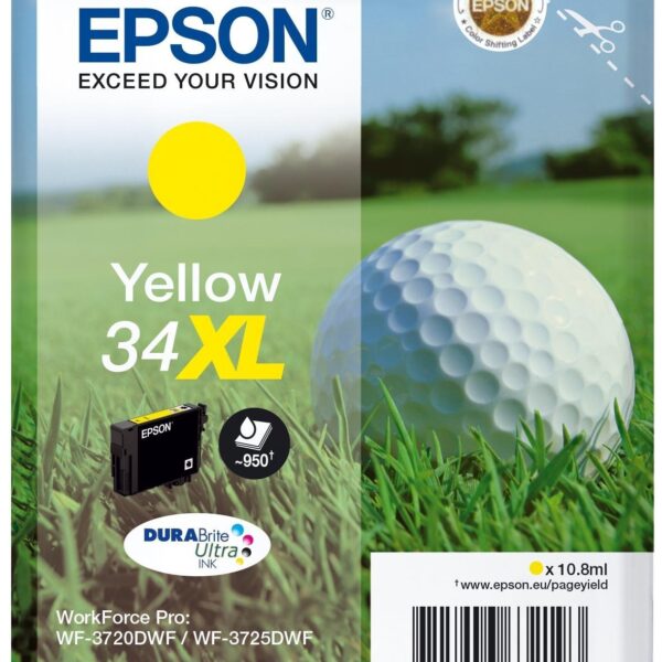 EPSON CARTUCHOS DE TINTA AMARILLO DURABRITE  ULTRA INK, 34XL, EMBALAJE INDIVIDUAL, 1 X 10,8 ML
