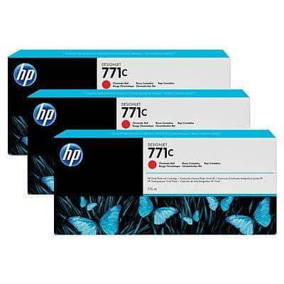 HP CARTUCHO GF PARA Z6200 CRD 771C, COLOR ROJO CROMÁTICO, PACK 3 UDS.
