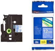 BROTHER CINTA ROTULADORA LAMINADA TEXTO BLANCO SOBRE AZUL - 12MMX8M