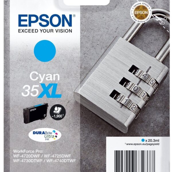 EPSON TINTA CIAN WORKFORCE PRO WF-4720DWF, 4725DWF, 4730DWF, 4730DTWF, 4740DTWF - Nº 35XL