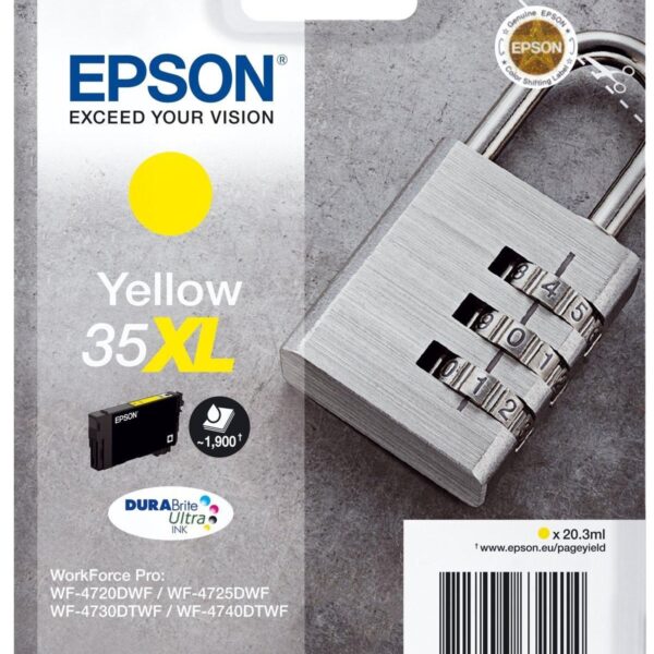 EPSON TINTA AMARILLO WORKFORCE PRO WF-4720DWF, 4725DWF, 4730DWF, 4730DTWF, 4740DTWF - Nº 35XL