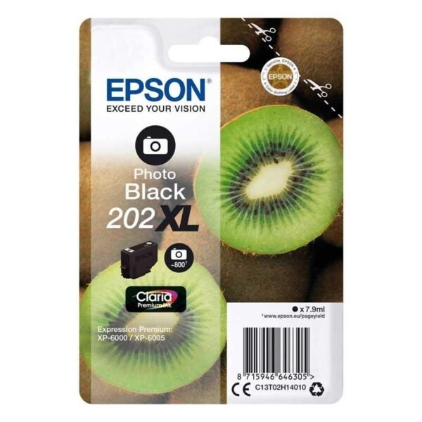 EPSON SINGLEPACK FOTO NEGRO 202XL CLARIA PREMIUM INK