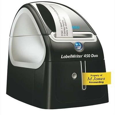 DYMO ETIQUETADORA - ROTULADORA ELECTRÓNICA LABELWRITER NEGRO - PLATA MODELO 450 DUO (TÉRMICA DIRECTA, 600 X 300 DPI, 71 IPM, 56 MM, D1,)