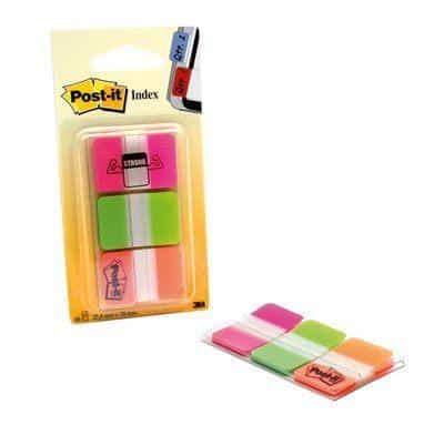 POST-IT INDEX RIGIDO ROSA VERDE NARANJA - 3 DISPENSADORES STD 3X22