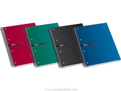 ENRI CUADERNO ESPIRAL STATUS MICROPERFORADO 160 HOJAS 5X5 TAPAS EXTRADURAS A5+ COLORES