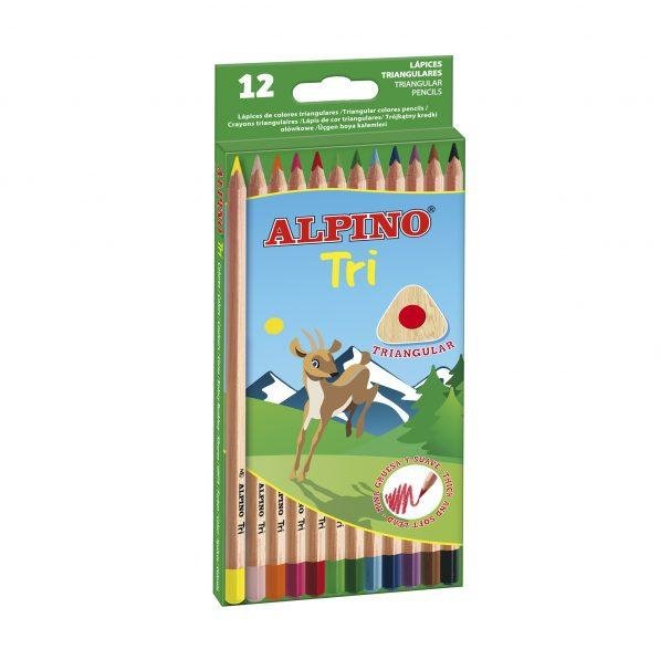 ALPINO LÁPICES DE COLORES TRI 175MM C/SURTIDOS ESTUCHE 12 UD