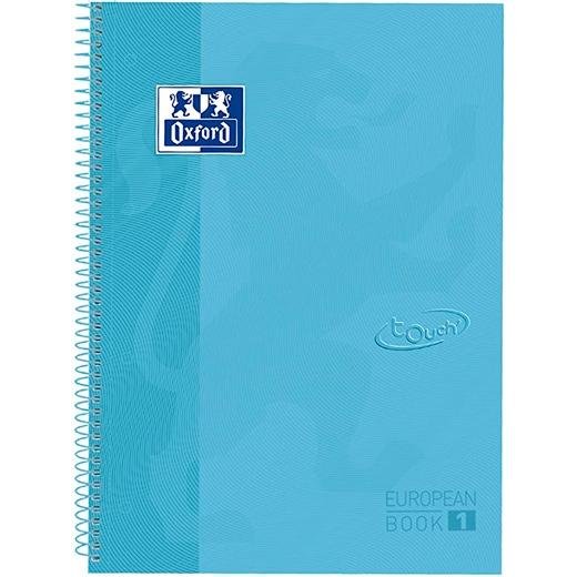 OXFORD CUADERNO EUROPEANBOOK 1 TOUCH WRITE&ERASE 80H A4+ 5X5MM MICROPERFORADO T/EXTRADURA AZUL PASTEL