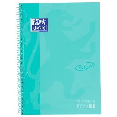OXFORD CUADERNO TOUCH EUROPEANBOOK 1 WRITE&ERASE 80H A4+ 5X5MM MICROPERFORADO T/EXTRADURA MENTA PASTEL
