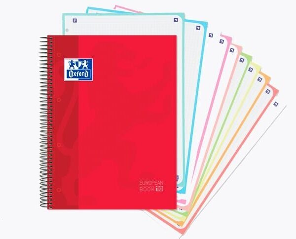 OXFORD CUADERNO EUROPEANBOOK 10 CLASSIC MICROPERFORADO 150 HOJAS 5X5 TAPAS EXTRADURAS CLASSIC A4+ C/ SURTIDOS
