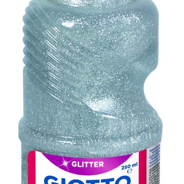 GIOTTO TÉMPERA GLITTER PLATA BOTELLA 250 ML