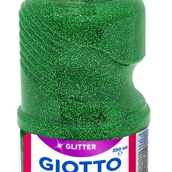 GIOTTO TÉMPERA GLITTER VERDE BOTELLA 250 ML