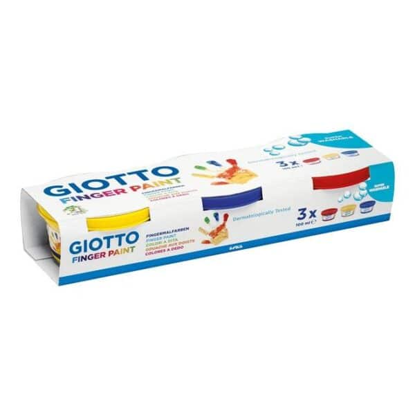GIOTTO PINTURA DE DEDOS DE 100 ML COLORES ESTUCHE DE 3 BOTES