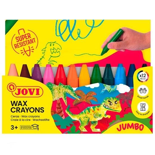JOVI CERAS WAX CRAYONS JUMBO COLORES SURTIDOS ESTUCHE 12 UD