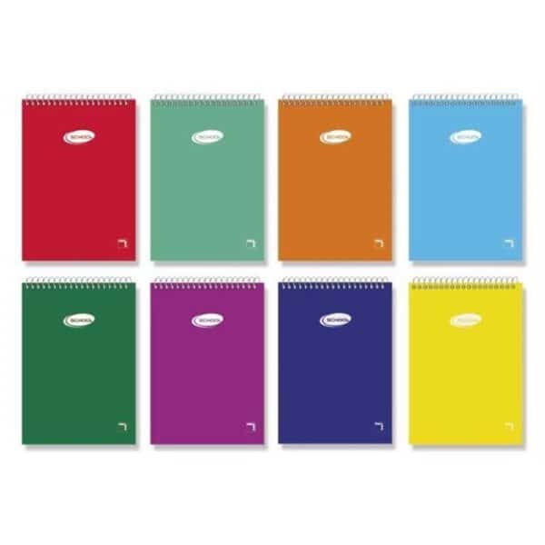 PACSA BLOC BASIC 80H 12º 60GR 4X4MM TAPAS CARTÓN PACK 10 UD COLORES SURTIDOS