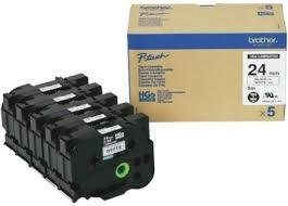 BROTHER CINTA HGE ALTA CALIDAD TEXTO NEGRO SOBRE BLANCO 24MMX8M (CAJA 5UDS)
