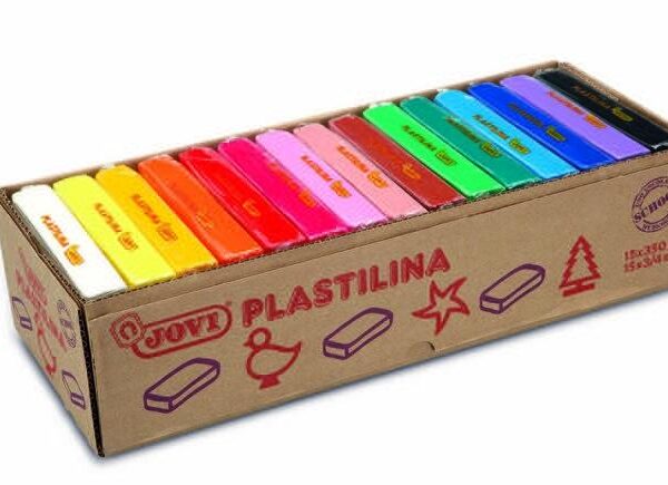 JOVI PLASTILINA PASTILLA 350GR COLORES SURTIDOS CAJA EXPOSITORA 15 UD