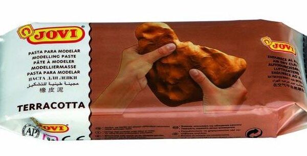 JOVI AIR DRY PASTILLA DE PASTA MODELAR ENDURECE AL AIRE 500 GR TERRACOTA