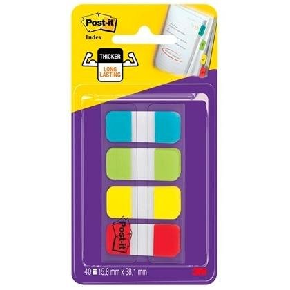 POST-IT INDEX RIGIDO ROJO AMARILLO AZUL DISPENSADOR 4 COLORES X 10 MARCADORES