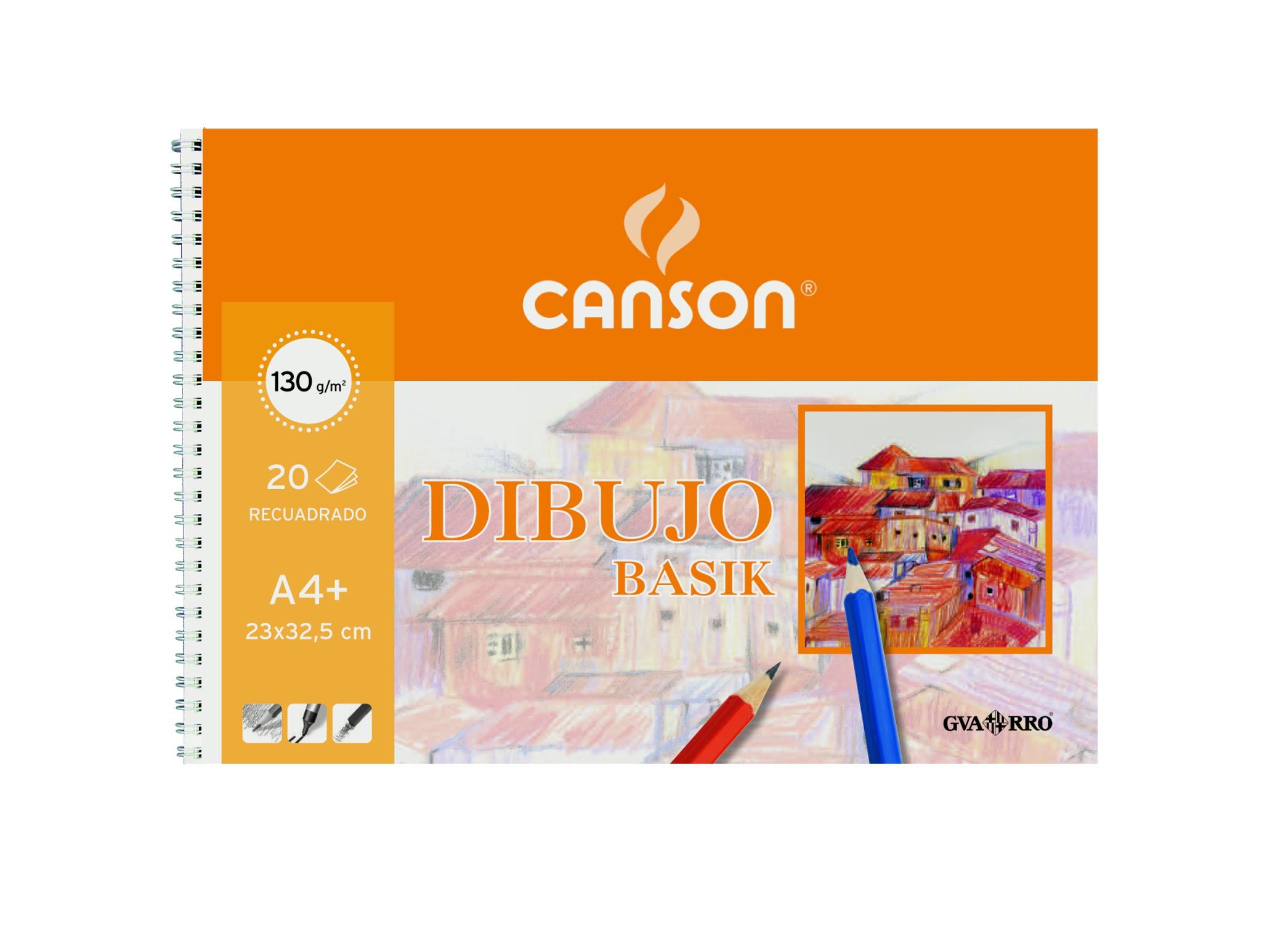 ARC_31636.jpg CANSON BLOC DIBUJO BASIK ESPIRAL 20H A4+ 130GR MICROPERFORADO 2 TALADROS BLANCO NATURAL -10U- - Imagen 1