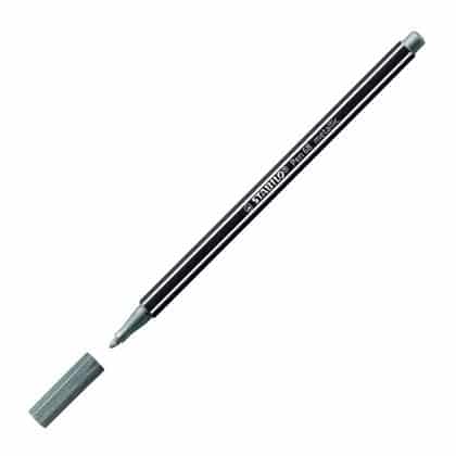 STABILO ROTULADOR PEN 68 METALLIC PLATA CAJA 10 UD