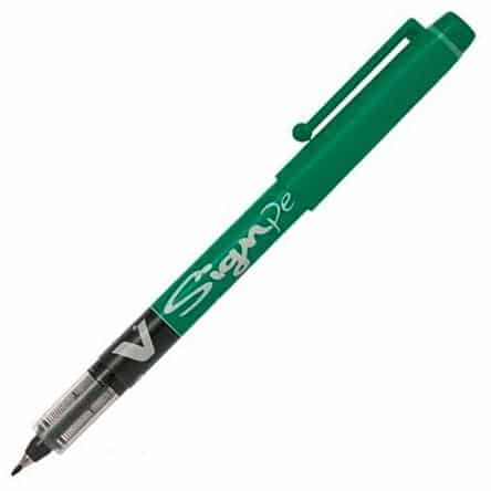 PILOT ROLLER TINTA LÍQUIDA VSIGN PEN PUNTA DE FIBRA 2.0MM VERDE