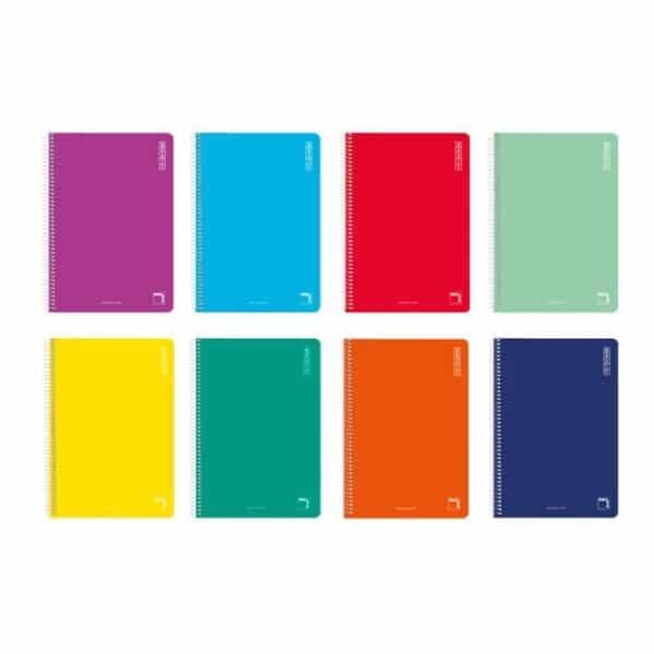 PACSA CUADERNO BASIC 80H FOLIO 60GR 1 LINEA TAPAS CARTÓN PACK 10 UD COLORES SURTIDOS