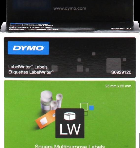 DYMO CINTA DE ETIQUETAS CUADRADAS LABEL WRITER COLOR BLANCO - 750 UNIDADES