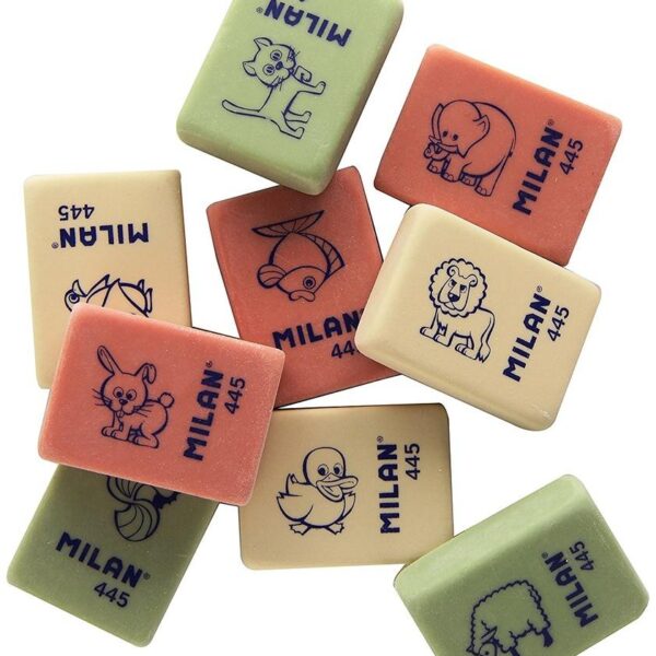 MILAN GOMA 445 MIGA DE PAN 3,1X2,3X0,9 CM COLORES SURTIDOS -CAJA 45U-