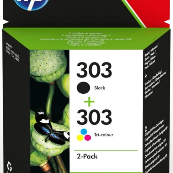 HP TINTA NEGRO + TRICOLOR (C/M/Y) ENVY PHOTO 6230,7130,7134,7830 - Nº303 (PACK 4 COLORES)