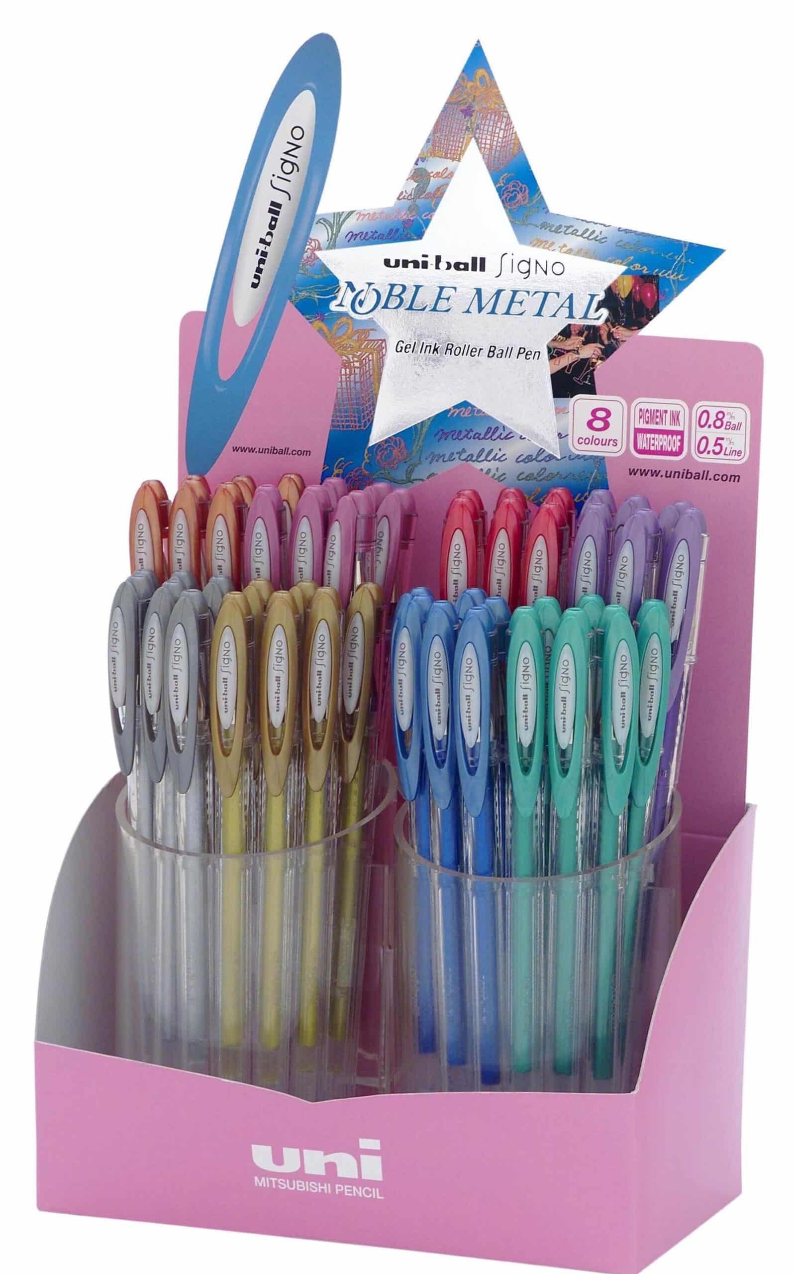 ARC_32559.jpg UNIBALL ROLLERBALL SIGNO NOBLE METAL UM-120NM/4D 0.8MM COLORES SURTIDOS EXPOSITOR 48 UD - Imagen 1