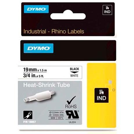 DYMO RHINO CINTA  ID1-19, NEGRO SOBRE BLANCO 19MMX1´5M, TUBO TERMORRETRACTIL (S0718330)