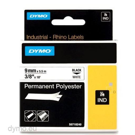 DYMO RHINO CINTA ID1-9, NEGRO SOBRE BLANCO, 9MMX5´5M, POLIÉSTER (S0718240)