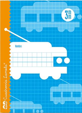LAMELA LIBRETA GRAPADA 30H 4º 70GR CUADROVÍA 3MM C/MARGEN CUBIERTA BÁSICA