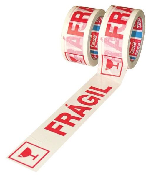 TESA CINTA DE EMBALAJE TESAPACK IMPRESO "FRAGIL" 66MX50MM