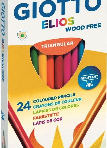 GIOTTO LÁPICES DE COLORES ELIOS LIBRE DE MADERA C/SURTIDOS ESTUCHE 24 UD