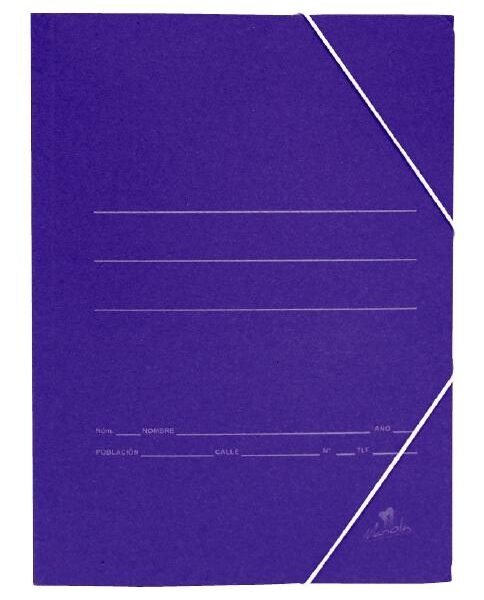 MARIOLA CARPETA CARTÓN BÁSICA 500GR GOMAS SOLAPA FOLIO 34X25CM CARTÓN MATE AZUL -20U-