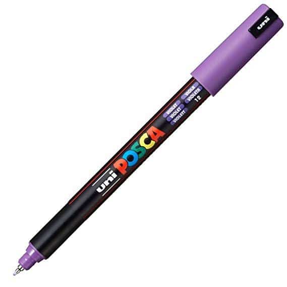 POSCA MARCADOR  PC-1MR NO PERMANENTE PUNTA EXTRAFINA 0.7MM VIOLETA