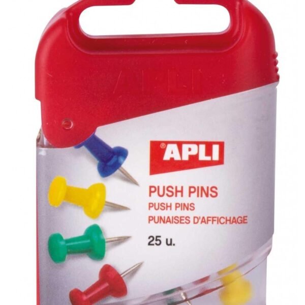 APLI CHINCHETAS DE COLORES PLASTICO CAJA 25 UD C/SURTIDOS