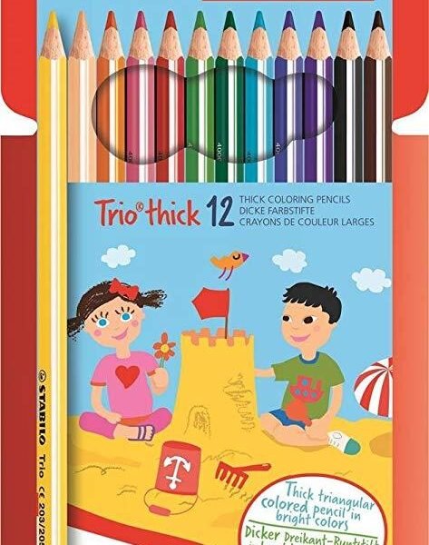 STABILO LÁPICES DE COLORES TRIO THICK C/SURTIDOS ESTUCHE 12 UD