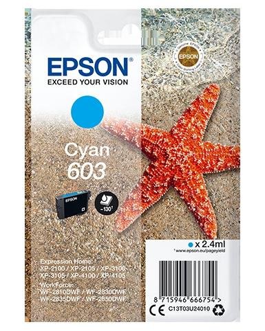 EPSON TINTA CIAN XP-2100, 3100, 4100 / WF-2830DWF, 2850DW - Nº 603