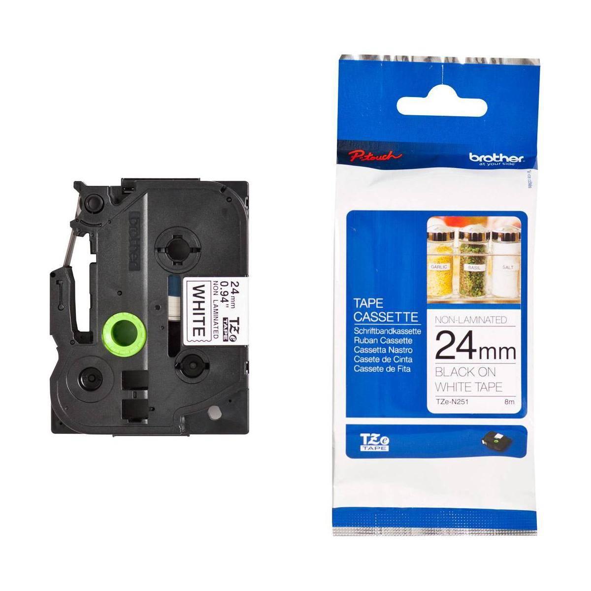 ARC_35833.jpg BROTHER CINTA ROTULADORA NO LAMINADA TEXTO NEGRO SOBRE BLANCO - 24MMX8M - Imagen 1