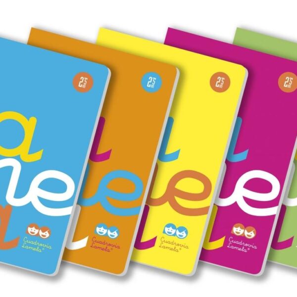 LAMELA LIBRETA GRAPADA 50H A4 90GR CUADROVÍA 2,5MM CUBIERTA PP C/SURTIDOS -5U-