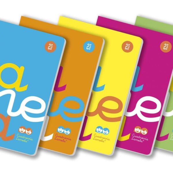 LAMELA LIBRETA GRAPADA 50H A4 90GR CUADROVÍA 4MM CUBIERTA PP C/SURTIDOS FLUORESCENTES