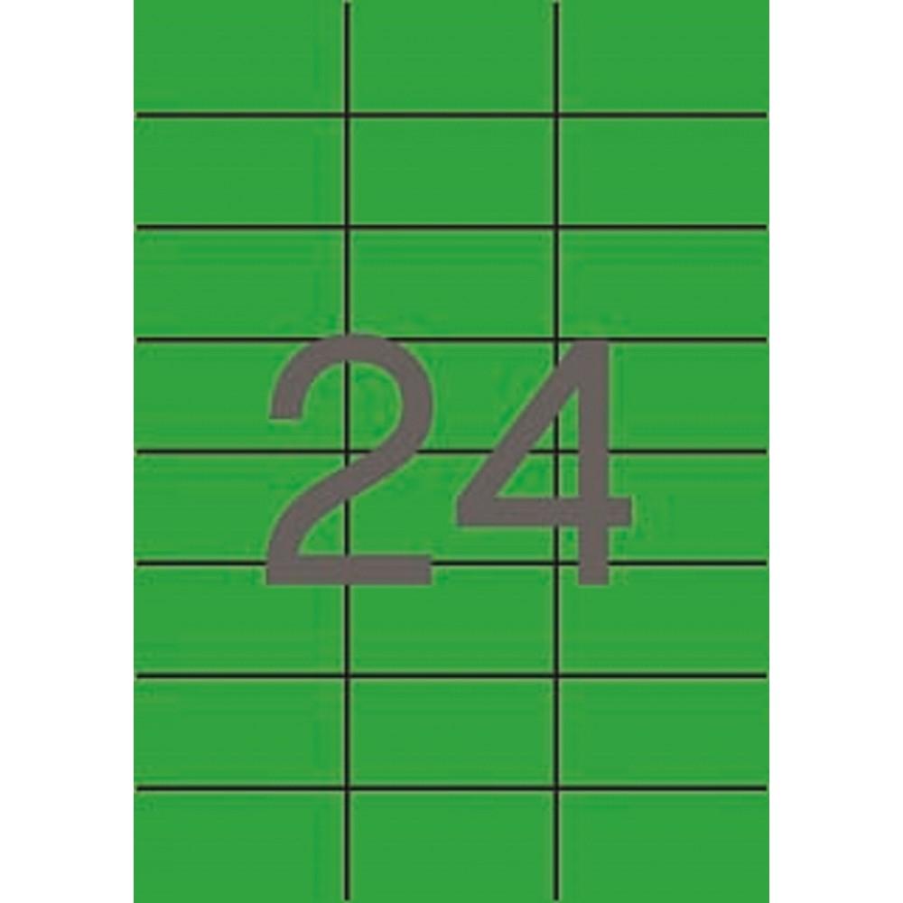 ARC_35979.jpg APLI ETIQUETAS ADHESIVAS 70X37MM INKJET/LÁSER C/RECTOS 24 X 20H VERDE - Imagen 1