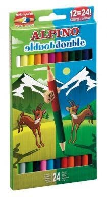 ALPINO LÁPICES DE COLORES DOUBLE 177MM DOBLE PUNTA Y COLOR SURTIDOS ESTUCHE 12 UD
