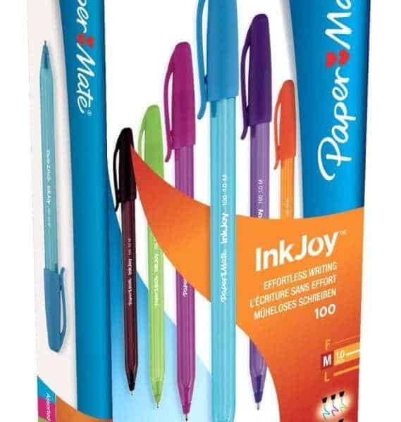 PAPER MATE BOLÍGRAFO INKJOY 100 CAP SURTIDO 2 ROSA, 2 VERDE CLARO, 2 MORADO, 2 NARANJA, 2 MARRÓN, 2 TURQUESA CAJA 12 UD